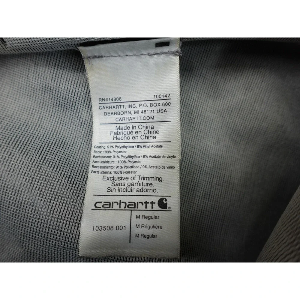 Carhartt Surrey Rain Coat Mens Medium Black Good Waterproof Heavy Duty 103508